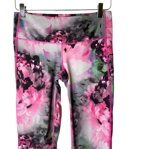 ATHLETA Chaturanga Bloom Floral Rose Leggings Pink Grey Small - Picture 6 of 15